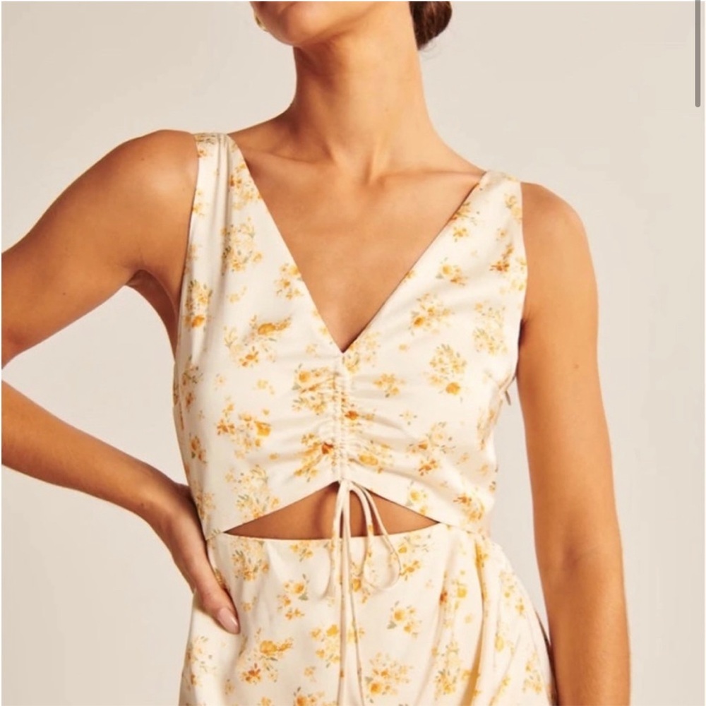 Abercrombie and Fitch- Cinch-Front Satin Midi Dress, brand new with tags